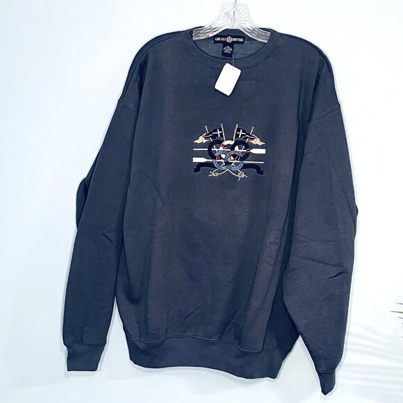Cape Isle Knitters Tops - NWT Cape Isle Knitters Nautical Embroidered Womens Crew Sweatshirt XL Americana‎